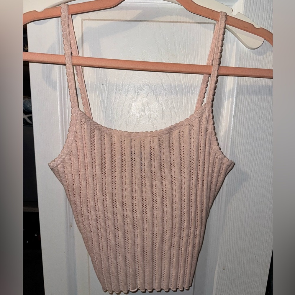 Women's Ribbed Knit Tank Top - Pink